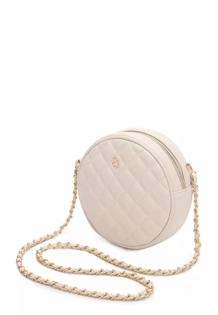 Women's Casual Chain Sling Bag / Crossbody Bag (Tas Selempang Wanita) - Krem