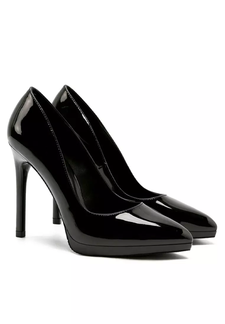 11CM Faux Patent Leather Pointed High Heel Shoes HZL0070