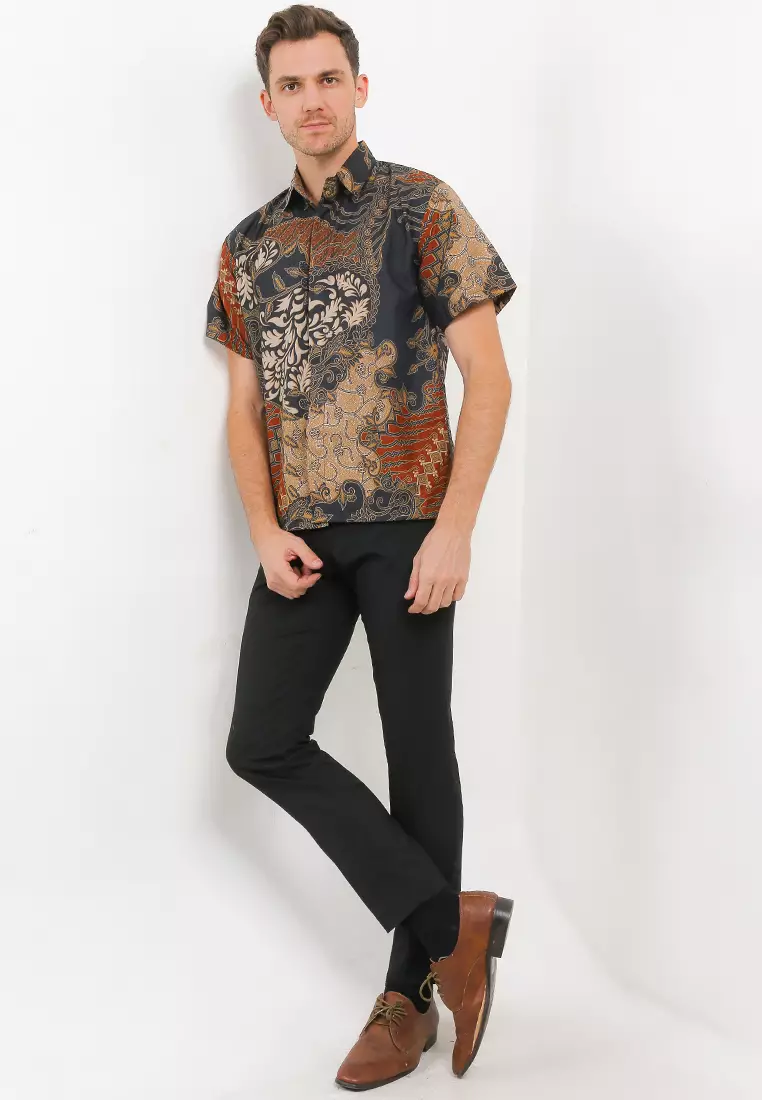 Arjanta Kemeja Batik Exclusive Premium Pria Casual Modern Lengan Pendek