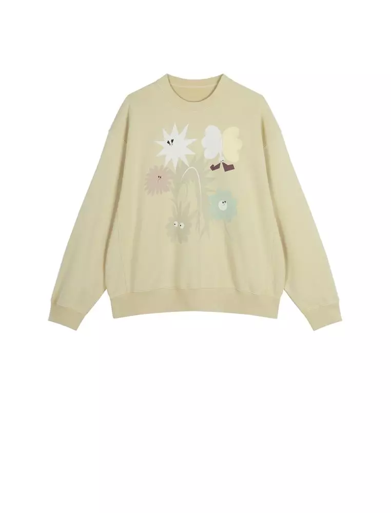 Long Sleeve Printed Pullover Hoodie