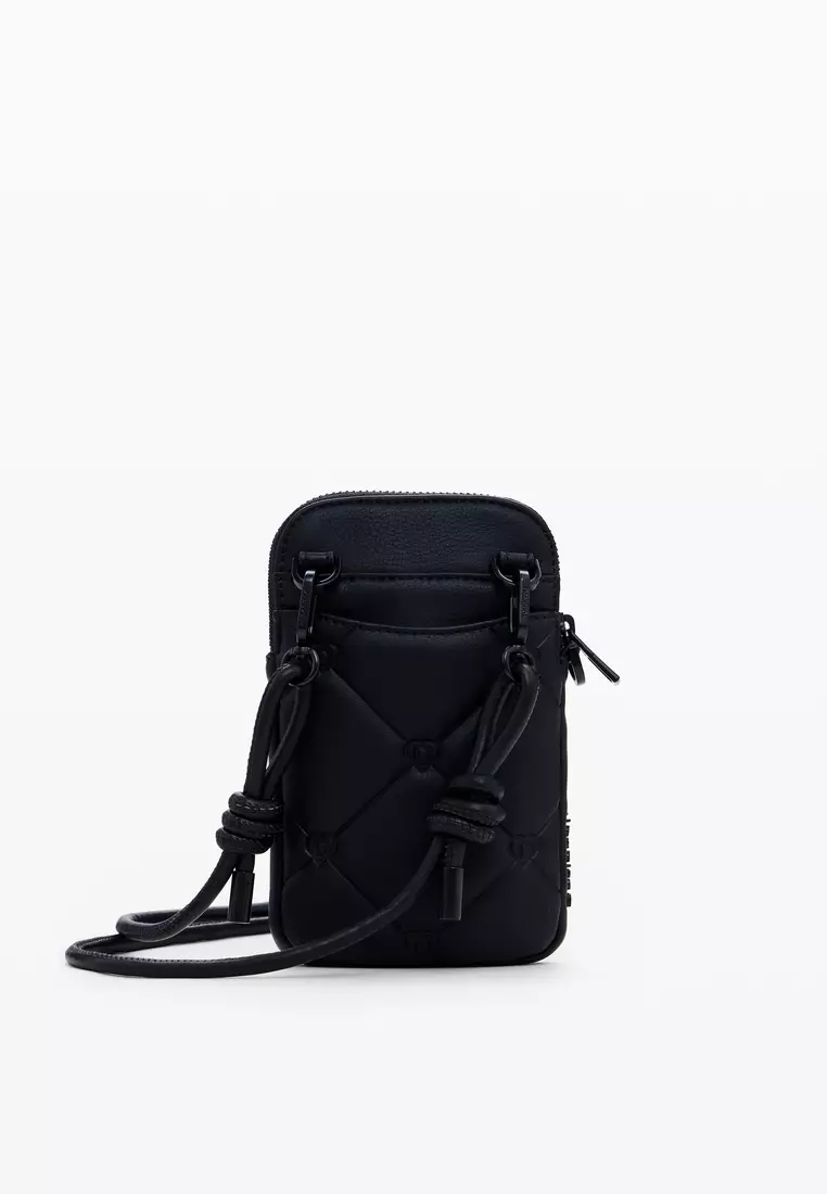 Padded faux leather phone holder