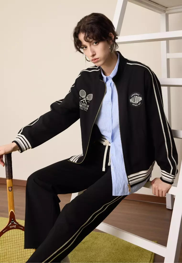 女裝 LOGO 側面條紋復古外套