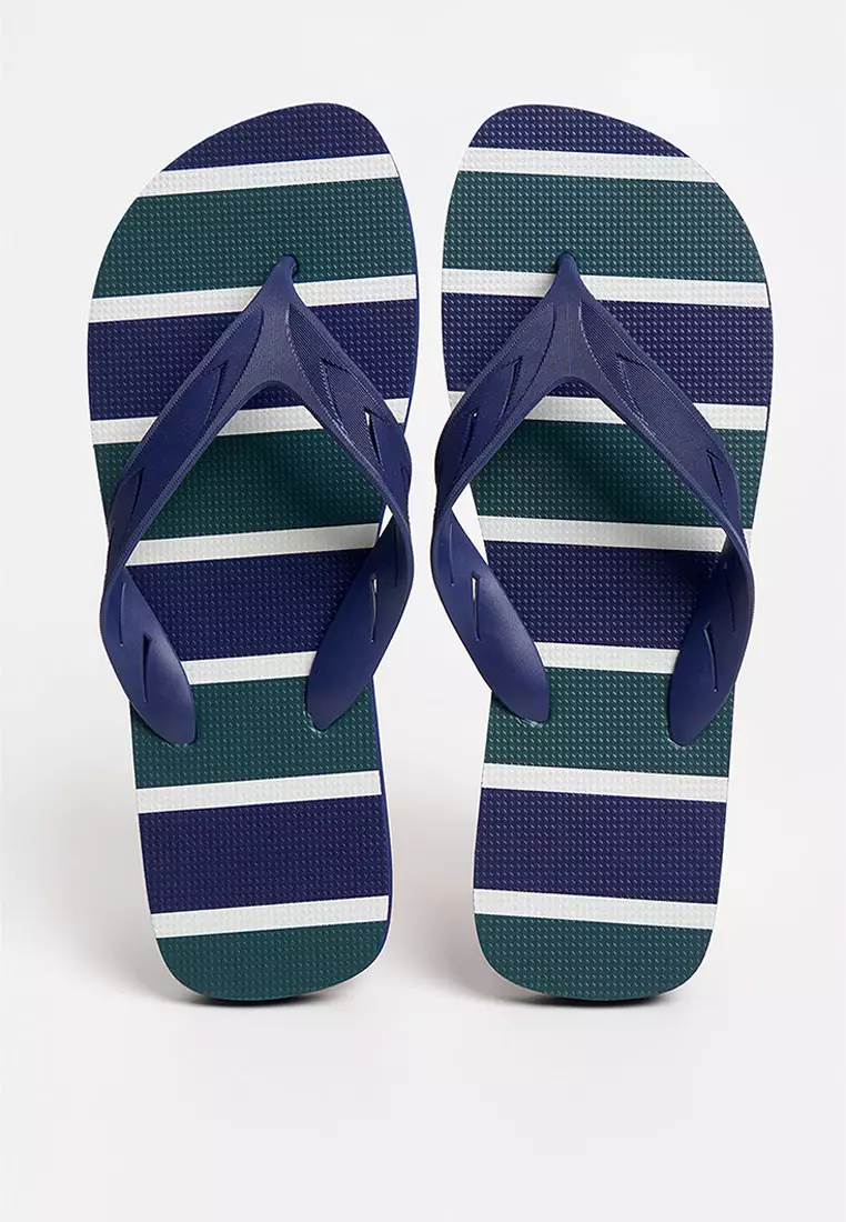 Men's Flip Flops with Printed Stripes