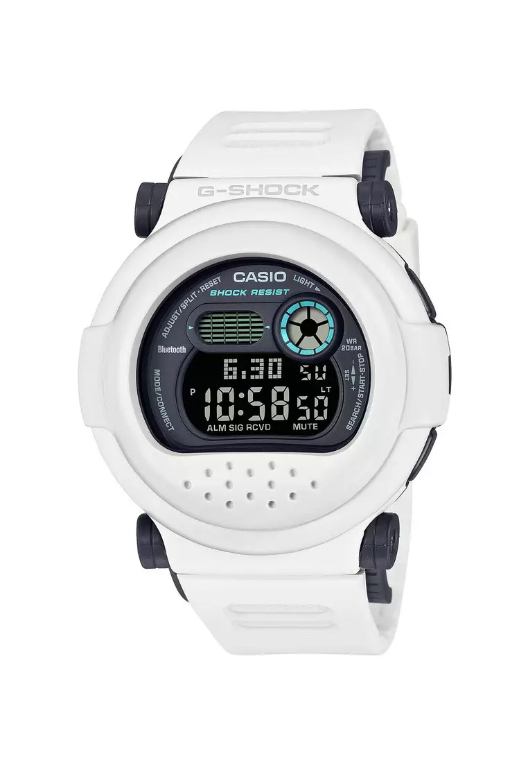 G Shock G B001SF 7 Men s Bluetooth Digital Sport Watch with White Resin Band