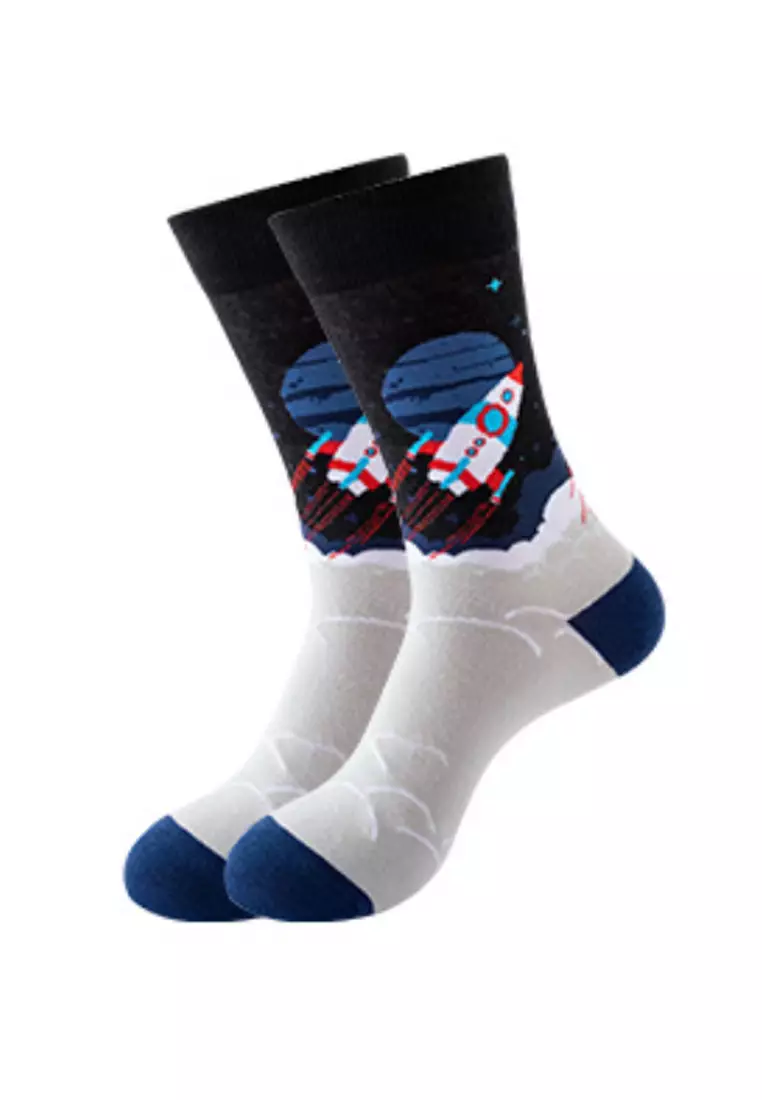 Spaceship Pattern Cozy Socks (One Size) HS202014