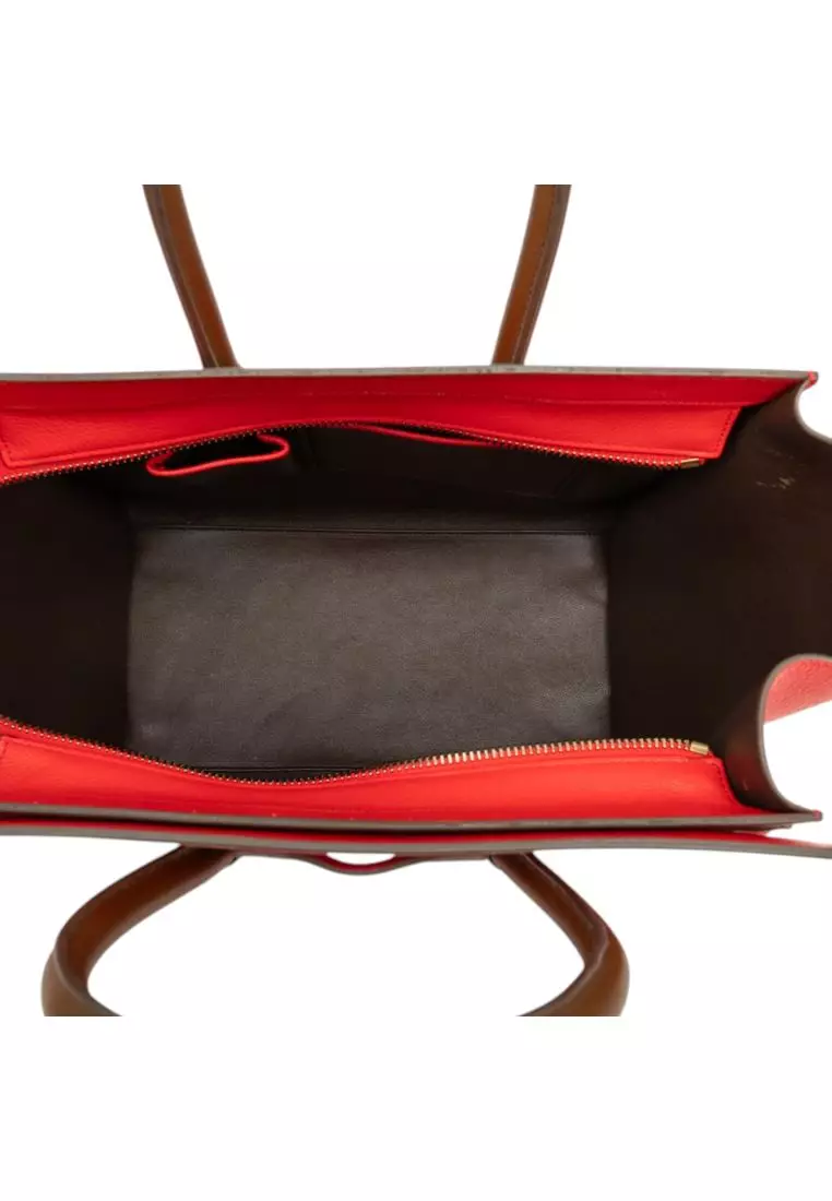 Pre-Loved Celine Mini Bicolor Leather Luggage Tote