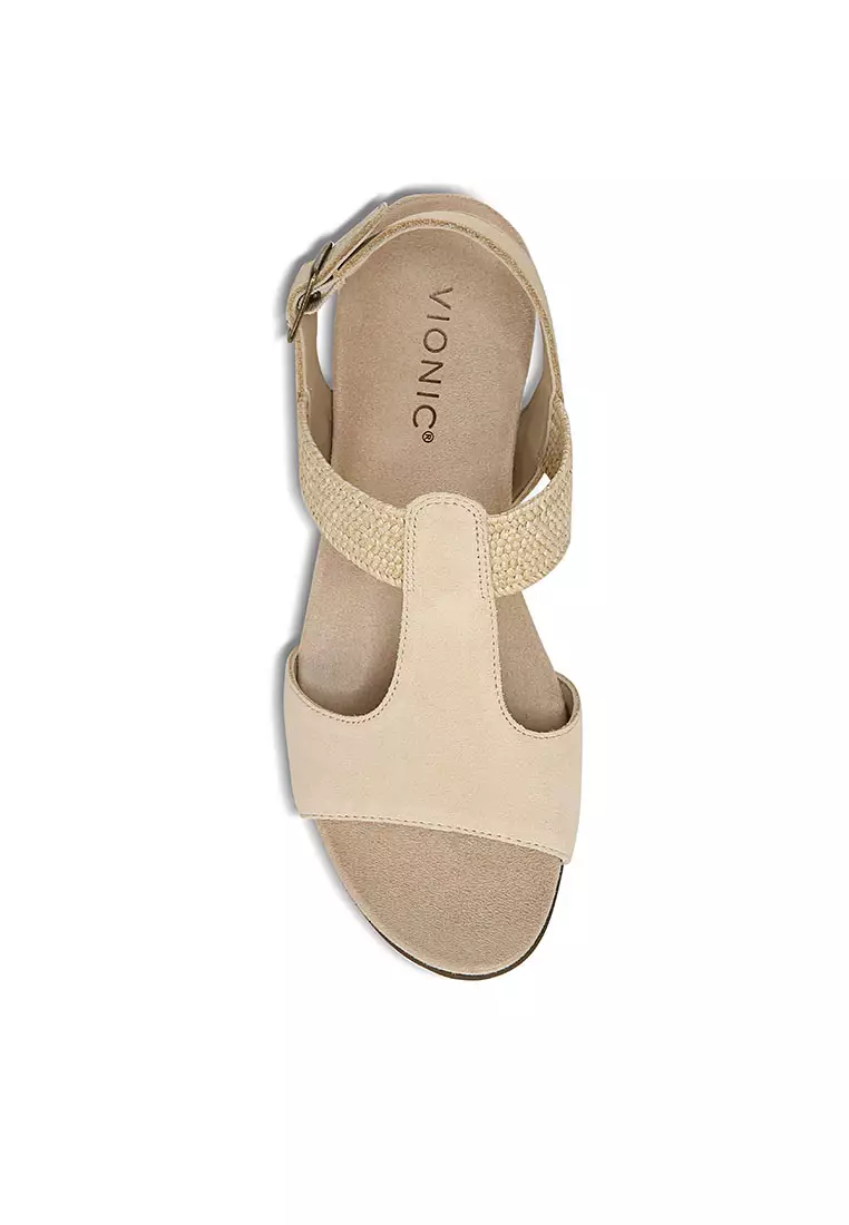 Vionic peep discount toe wedges