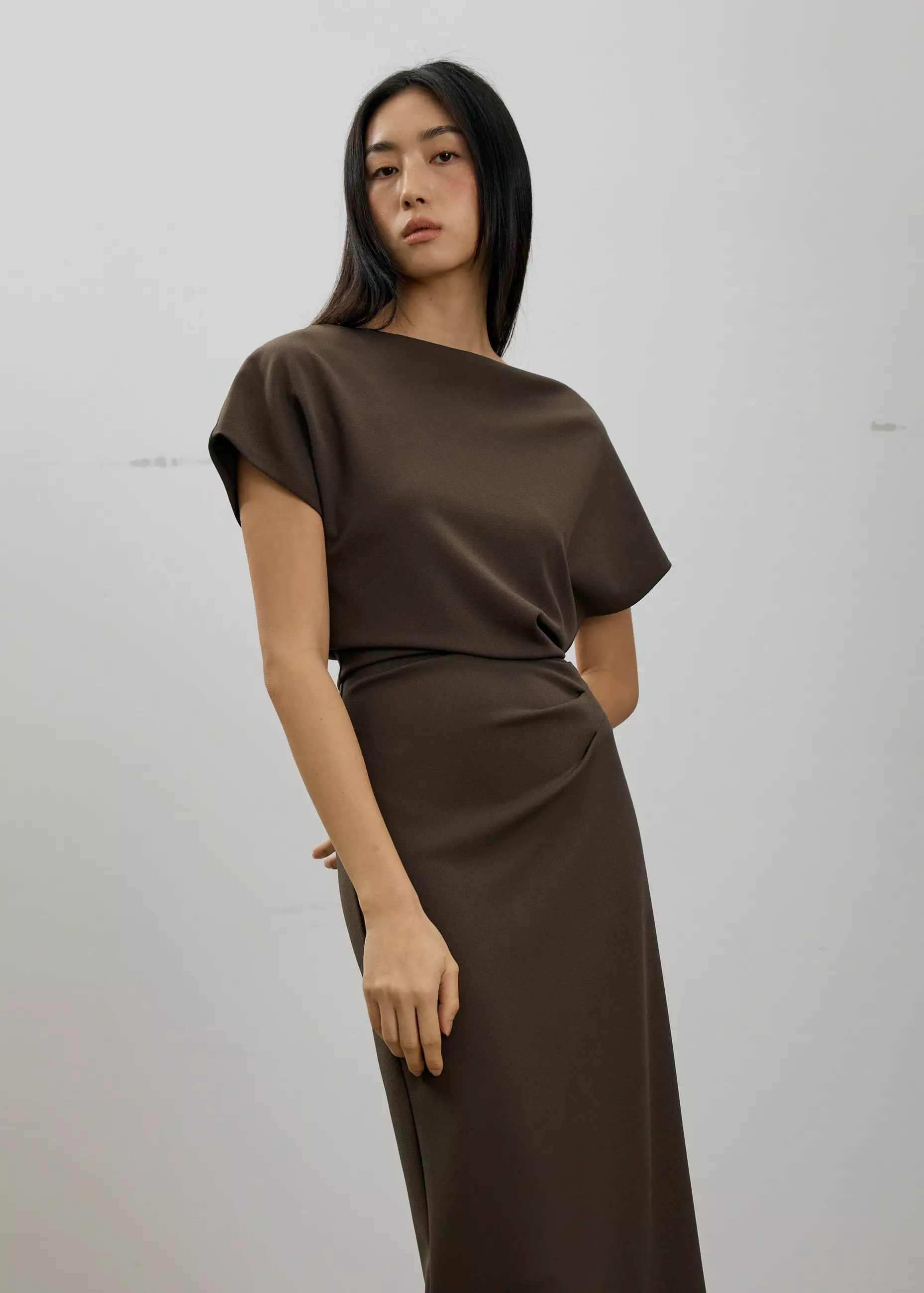 Dress Wanita - Amala Multi-way Drape Midi Dress