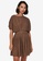 JACQUELINE DE YONG brown Basil Short Sleeves Dress EE7B6AA6183EE3GS_1