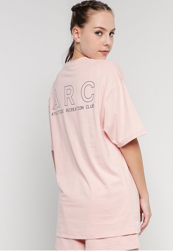 Athletique Recreation Club pink Oversized Logo Tee 01F87AAA2F8412GS_1