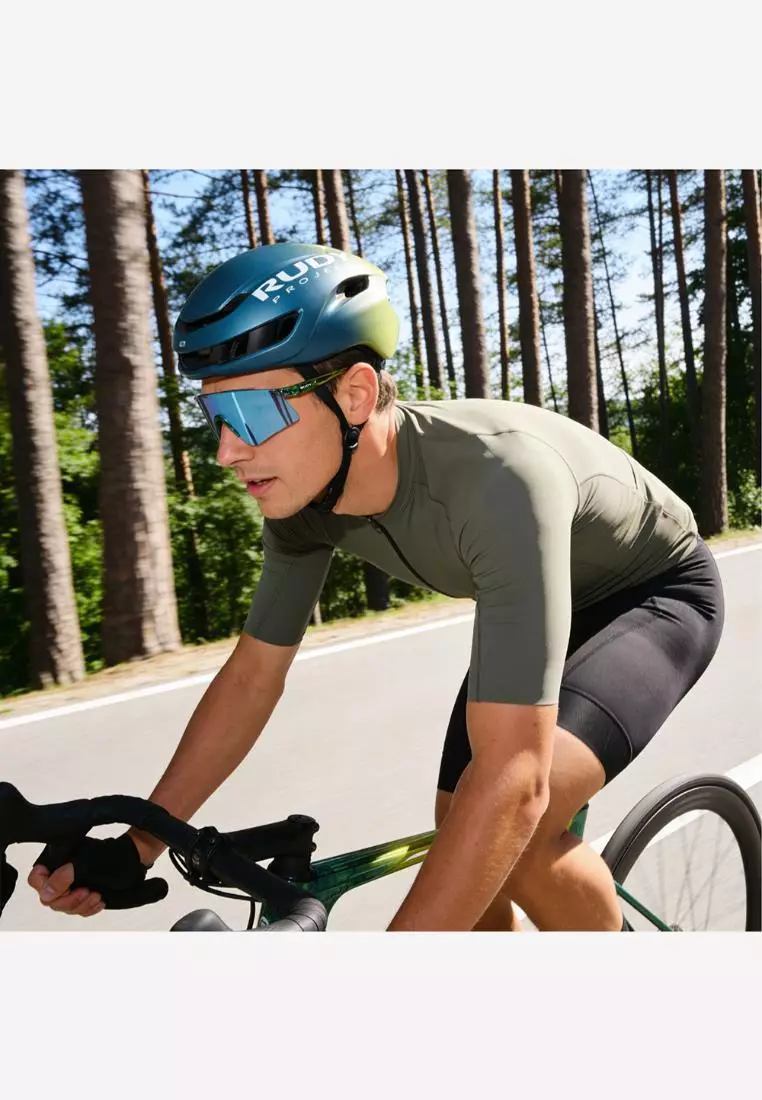 Nytron Helmet – Blue Avio / Apple Green Metal Matte | Road Cycling Helmet