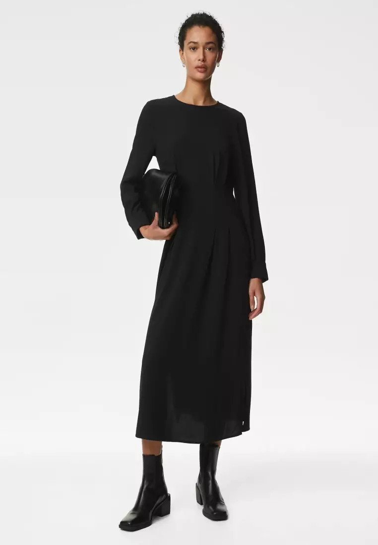Marks and spencer black dresses with sleeves shop