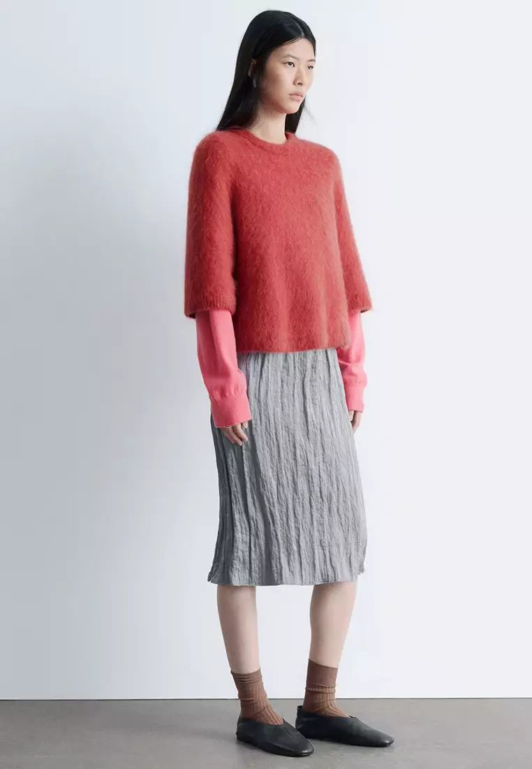 Knee-Length Crêpe Skirt