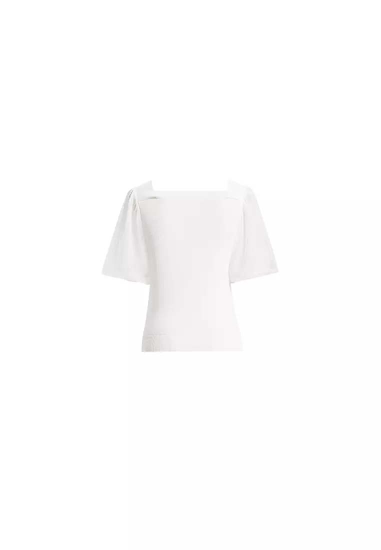 V-Neck Puff Sleeve Blouse