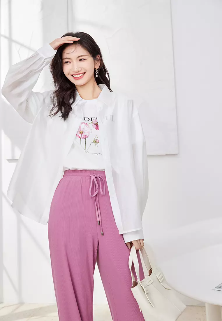 Plain Long Sleeve Smart Casual Shirt