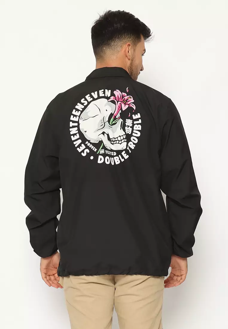 Jual 17seven Original Jaket windbreaker 0024SKULLFLOWER NEW Original