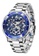 LIGE blue and silver LIGE Chronograph Unisex IP Rose Stainless Steel Quartz Watch, Blue Bezel, Skeleton dial on Steel Bracelet E7C30AC4473236GS_1