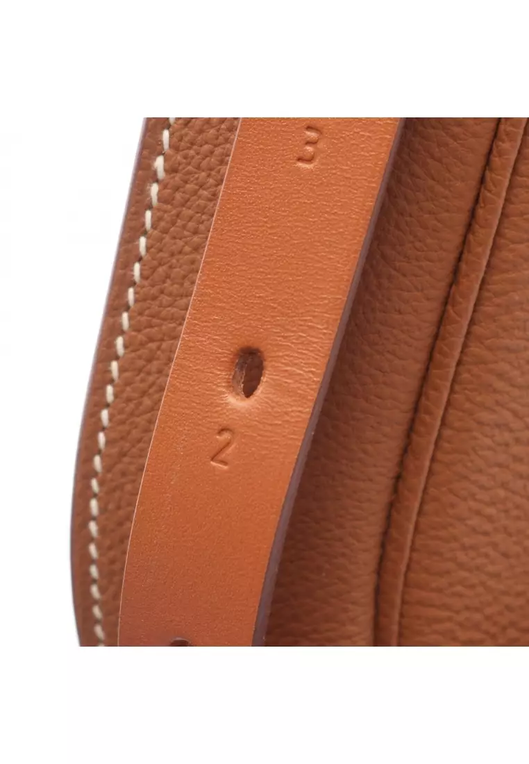 Pre-Loved Hermès perspective Cavaliere 21 gold Shoulder bag Togo Brown silver hardware U stamp