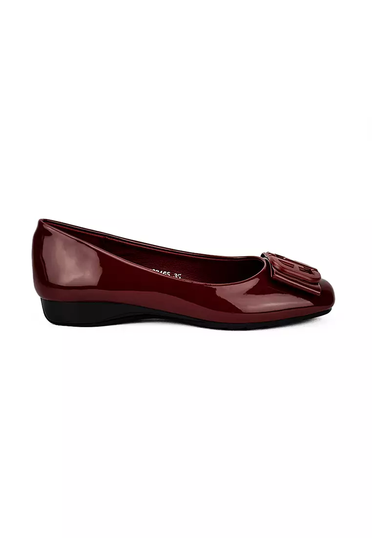 Women's Ballet Flats Shoes LW 23465 Maroon C21