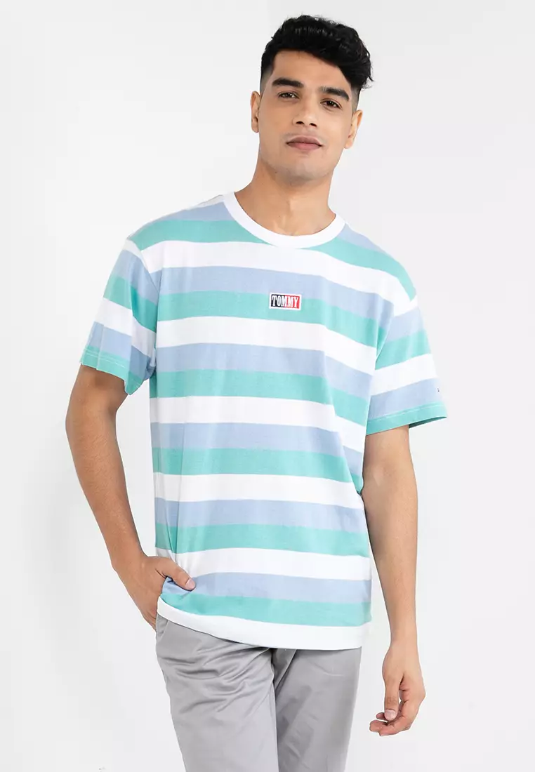Tommy Hilfiger Small Chest Stripe Monotype T-Shirt S/S Men's, white :  : Fashion