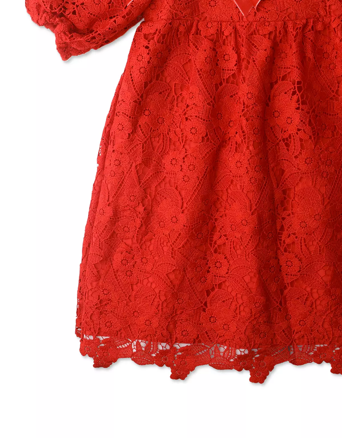 Gingersnaps Crimson Charm Lace Dress - Dress Anak Perempuan (Merah)