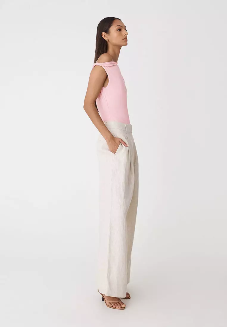 Cici Bamboo Twist Shoulder Top