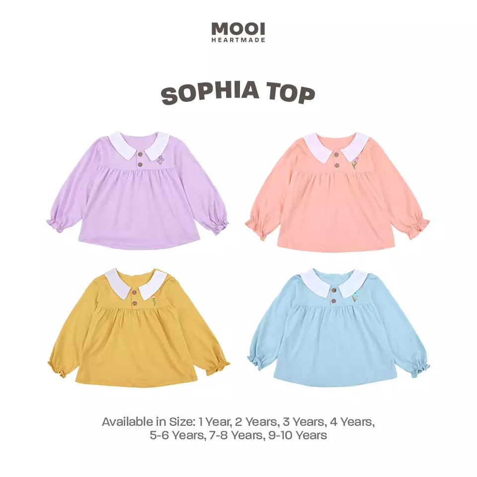 Mooi Atasan Anak Perempuan Sophia Top - Lavender
