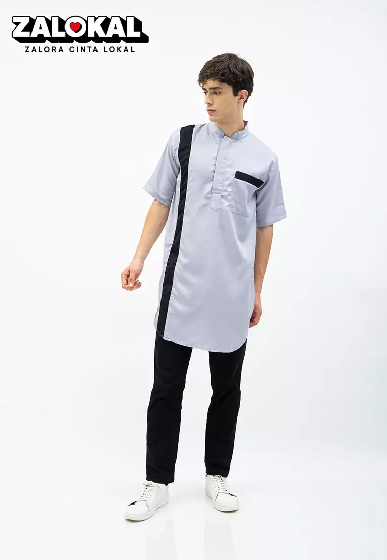 baju Koko Kurta pakistan lengan pendek muslim gamis pria houseofcuff C - ABU MUDA