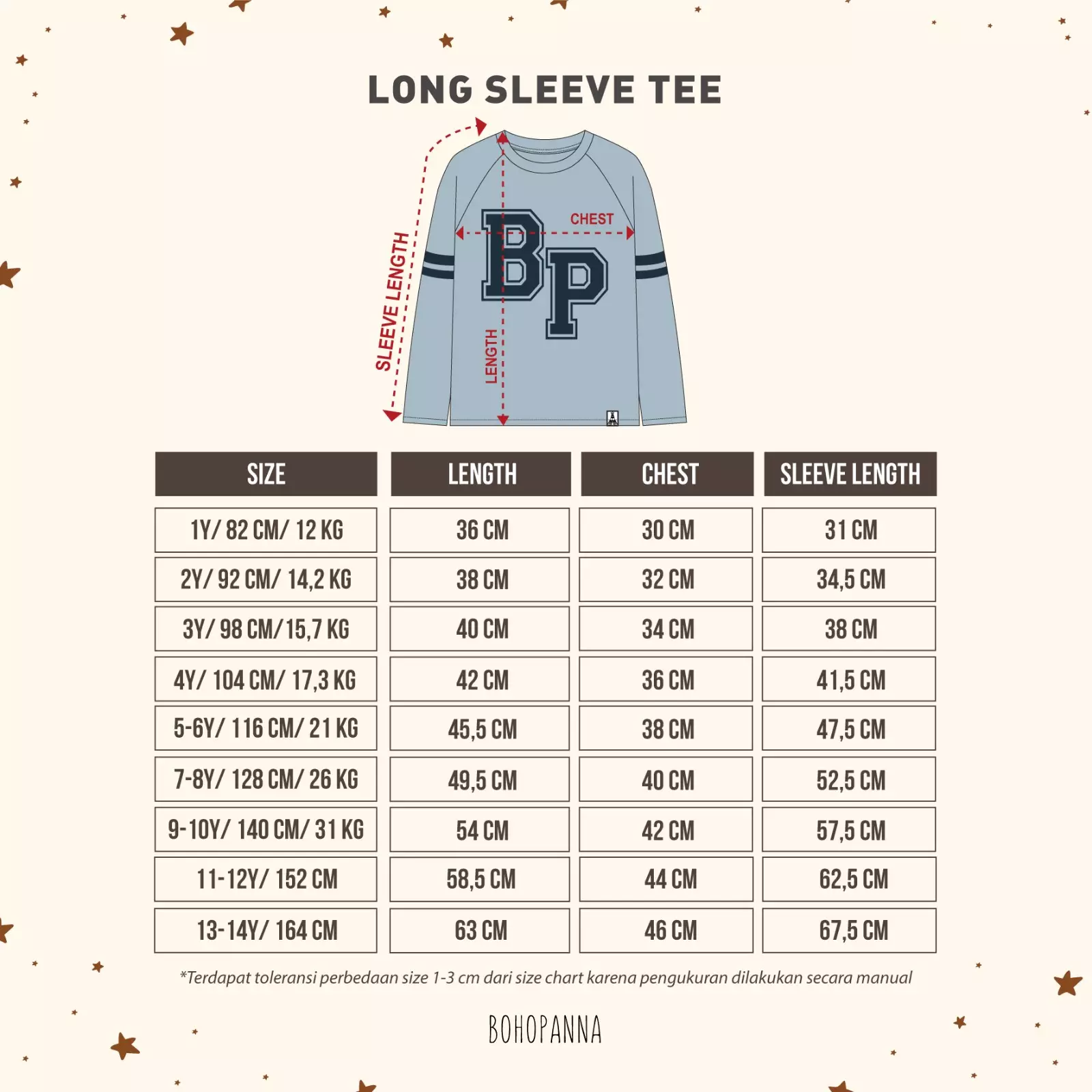 BOHOPANNA - LONG SLEEVE TEE - KAOS PANJANG ANAK - NAVY