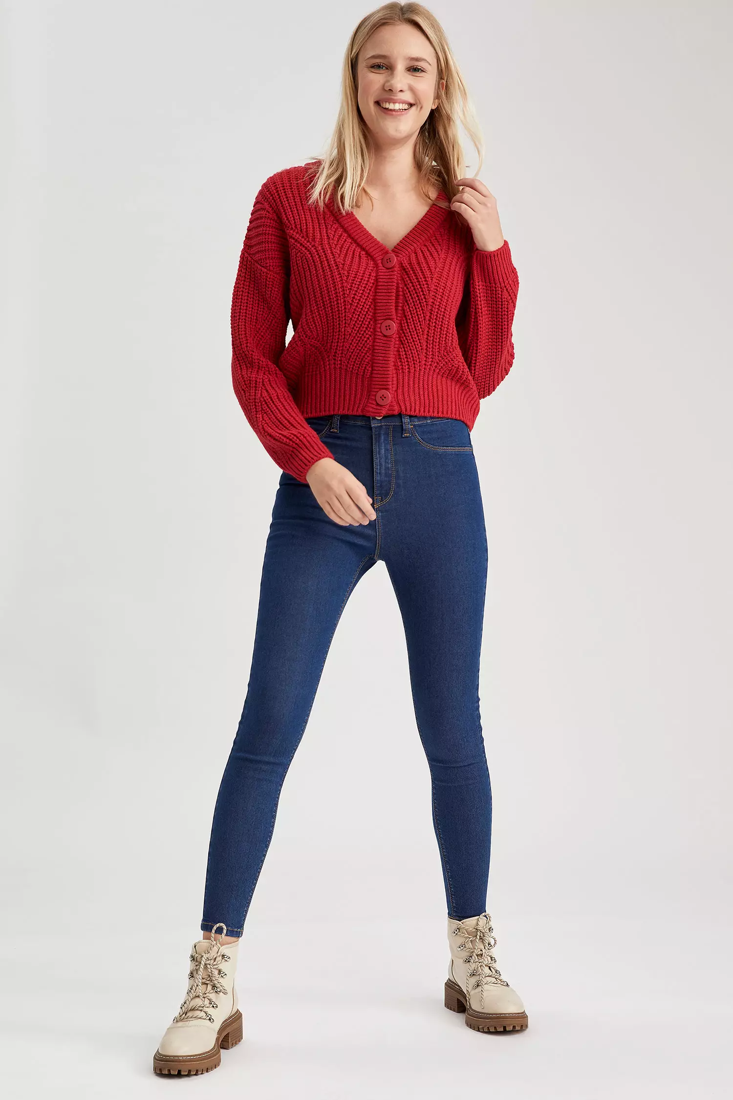 Red high waisted on sale jeggings