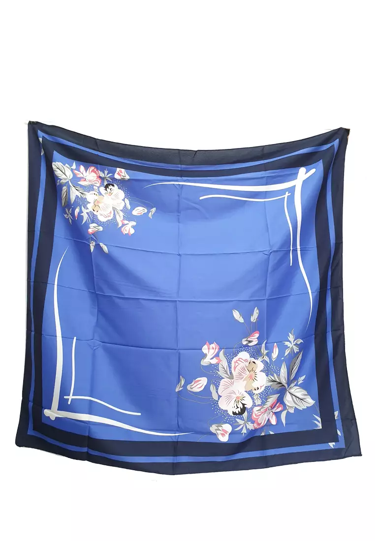 Nadya Voal Square Scarf Black
