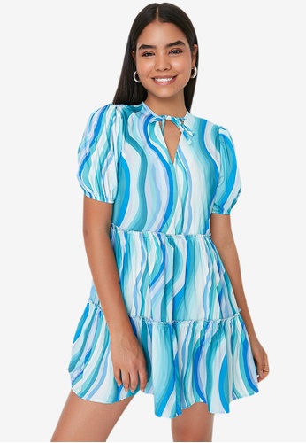 Buy Trendyol Short Sleeves Tiered Dress 2023 Online | ZALORA Singapore