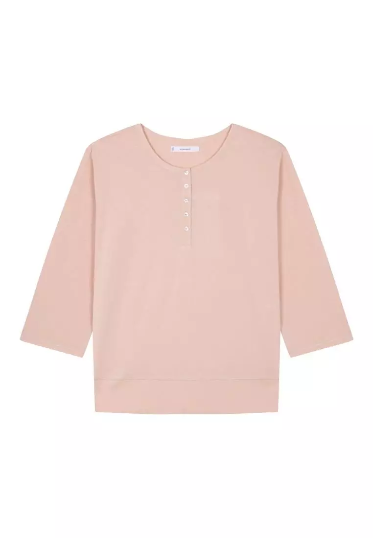 3/4 Sleeve T-Shirt Cotton Orange