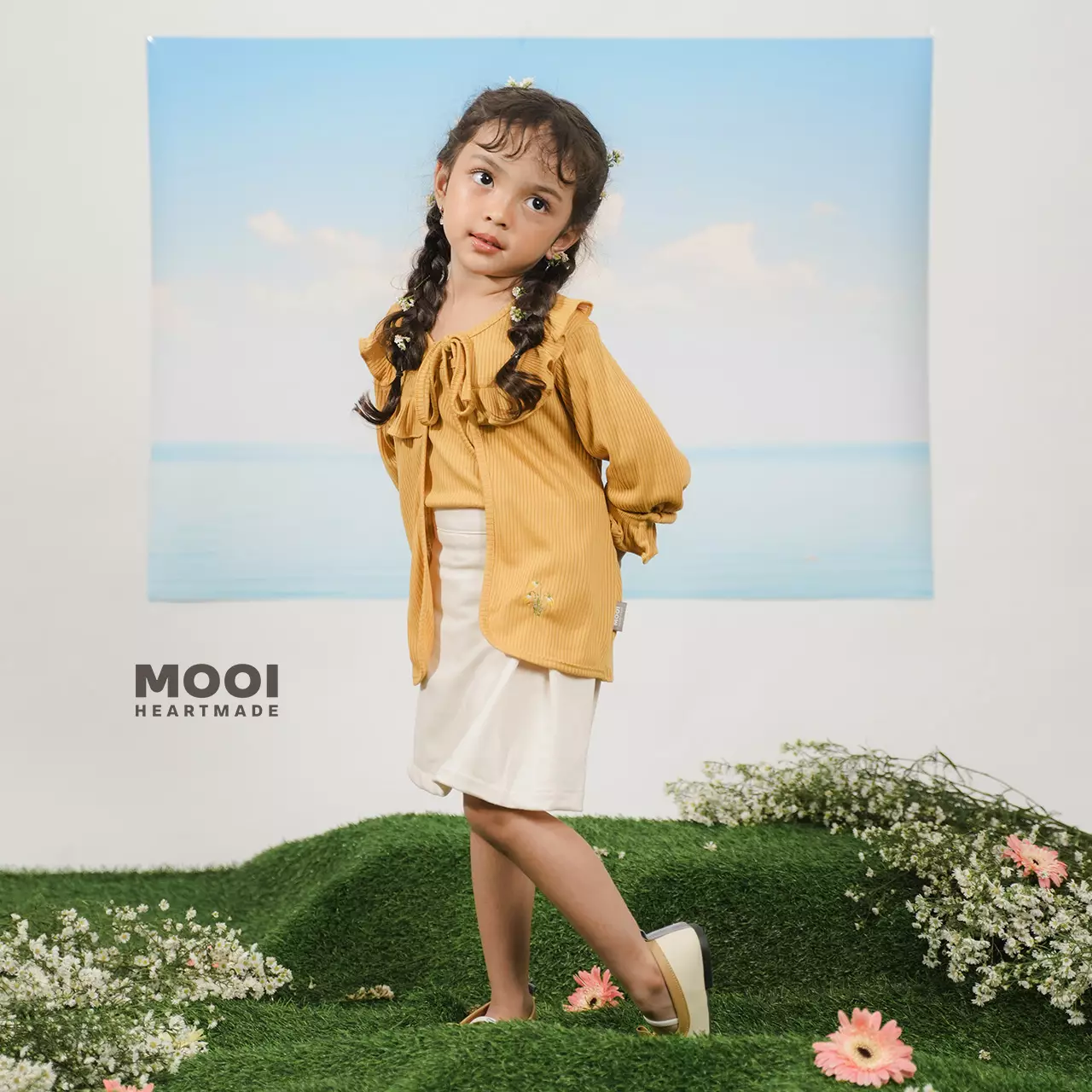 Mooi Cardigan Anak Two Pcs Rhea Cardigan - Pink Peach