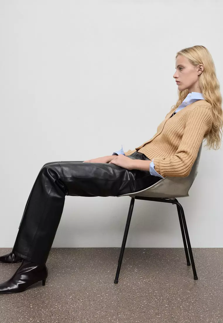 V-Neck Ribbed Cardigan