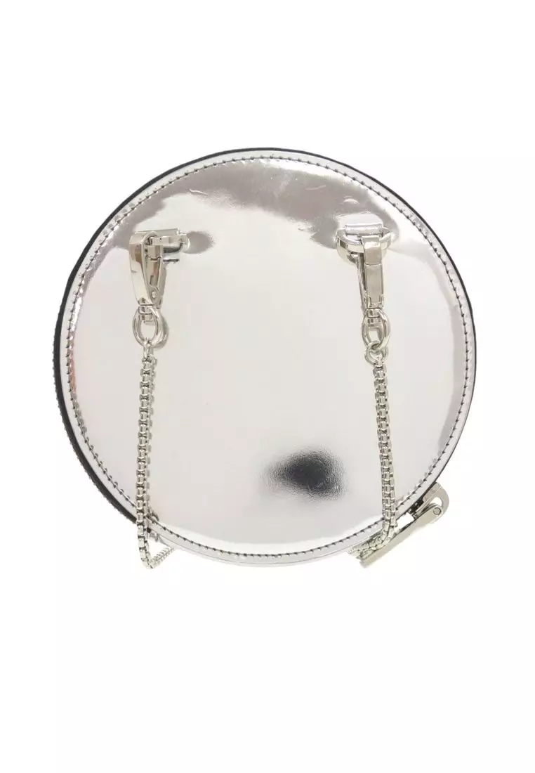 Pre-Loved Prada Spazzolato Round Chain Coin Crossbody
