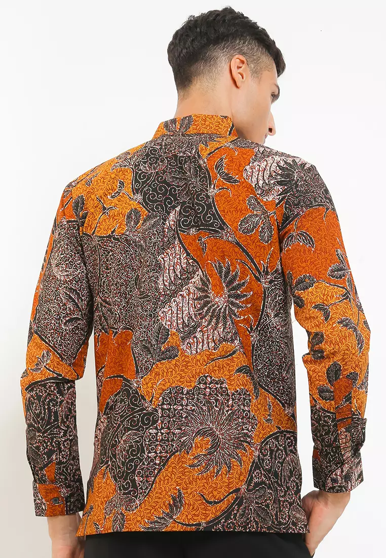 Kemeja Allium sativum brown slimfit