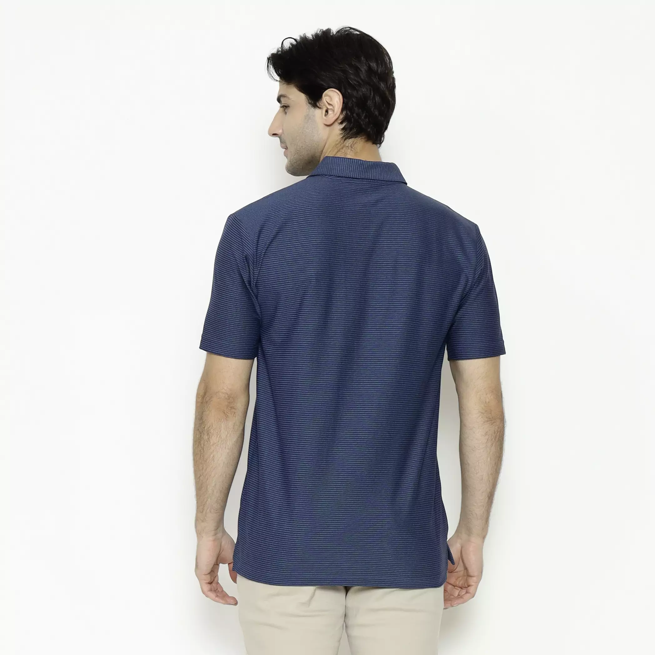 MAGINOT POLO SHIRT COTTON PRIA NAVY STRIPE BLACK