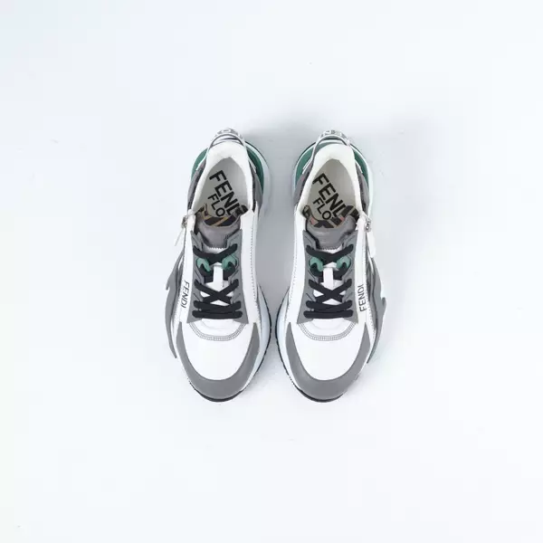 Sepatu FENDI FLOW FF GREEN WHITE TAUPE SNEAKER 100% ORIGINAL