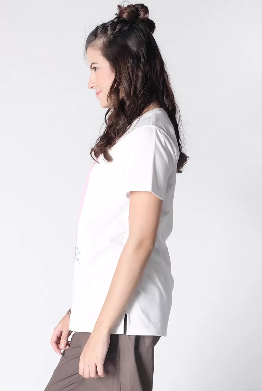 Kaos Wanita Fries Offwhite