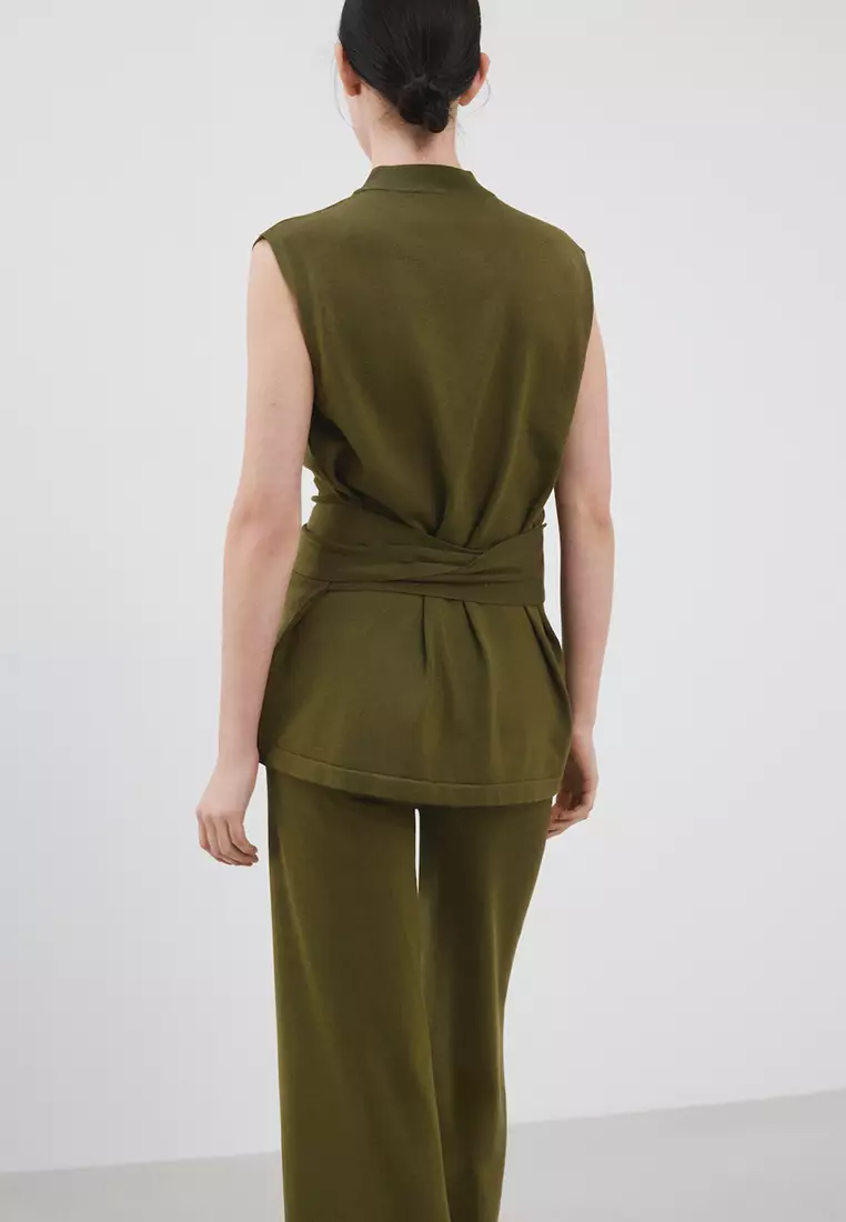 Belted Knitted Waistcoat