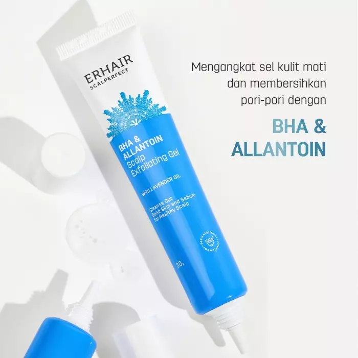 ERHAIR Scalperfect BHA & Allantoin Scalp Exfoliating Gel 30g - Gel eksfoliasi kulit kepala Anti Ketombe | 2% Salicylic Acid