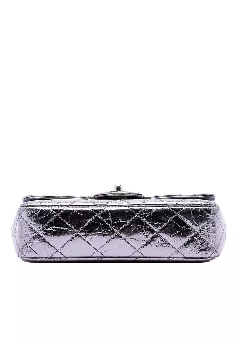 Pre-Loved Chanel Mini Quilted Metallic Calfskin Ring Top Handle Flap