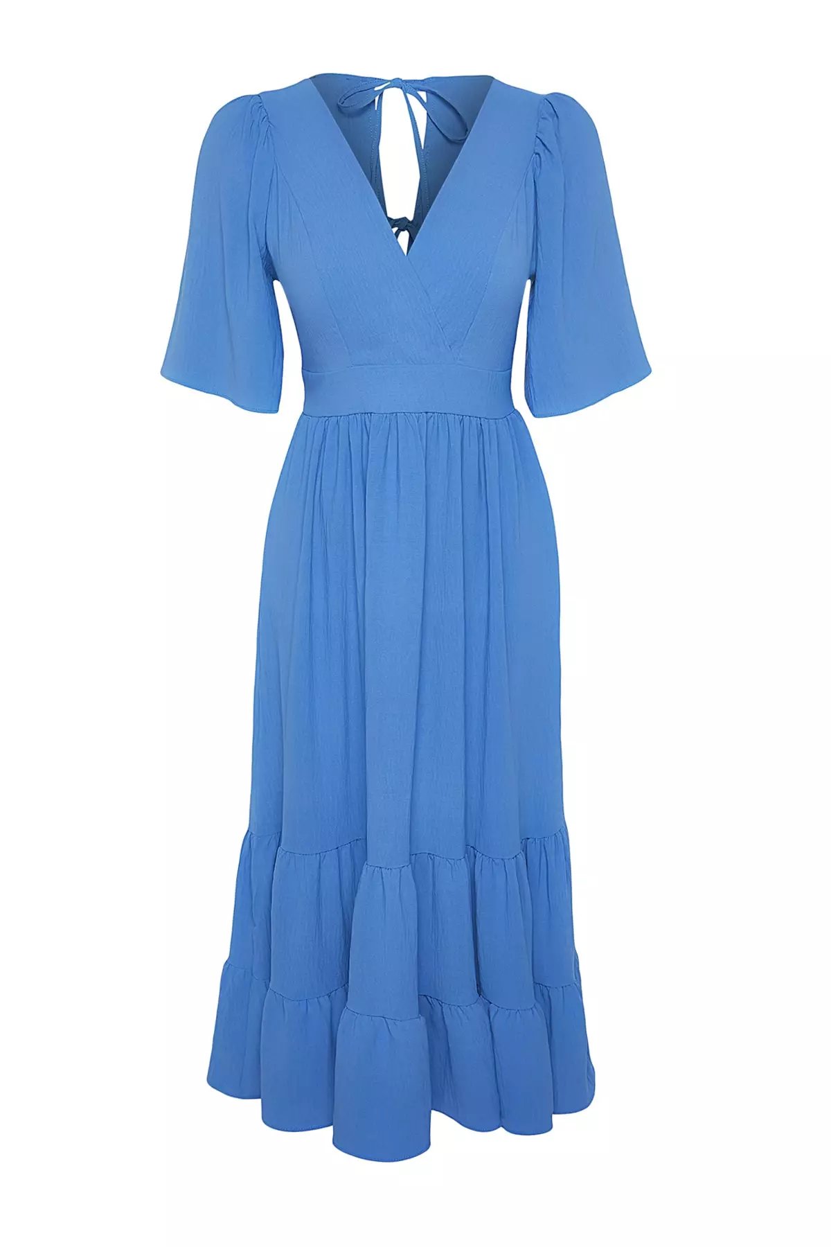 Belted Tie Detail Midi Dress