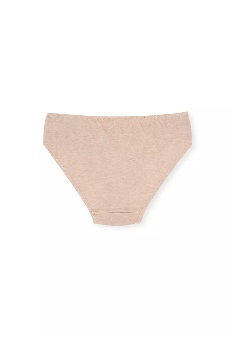 3 Pack Beige Melange-Brown Melange Briefs Briefs, Underwear for Girls