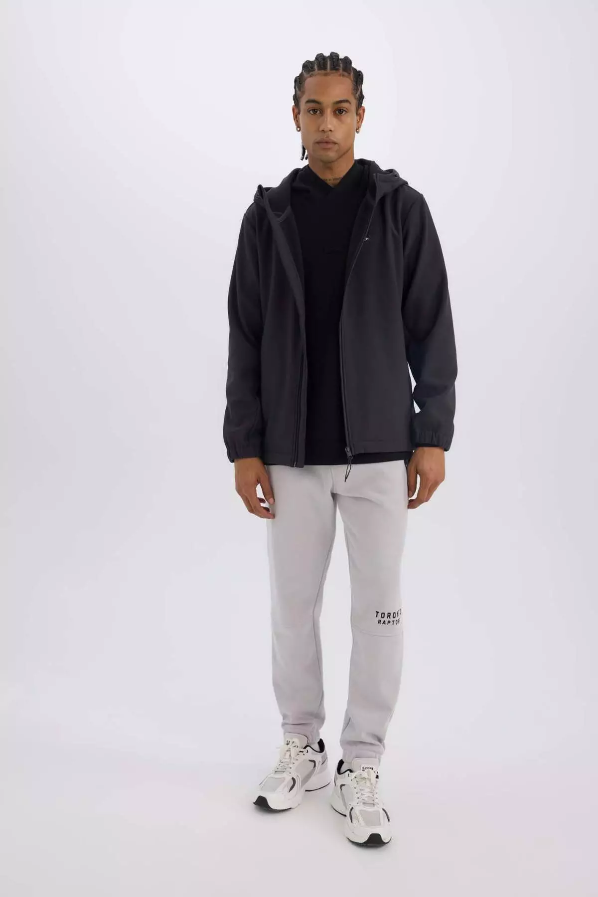 Defactofit Waterproof Regular Fit Hooded Zippered Softshell Rain Jacket D6178Ax25Sp