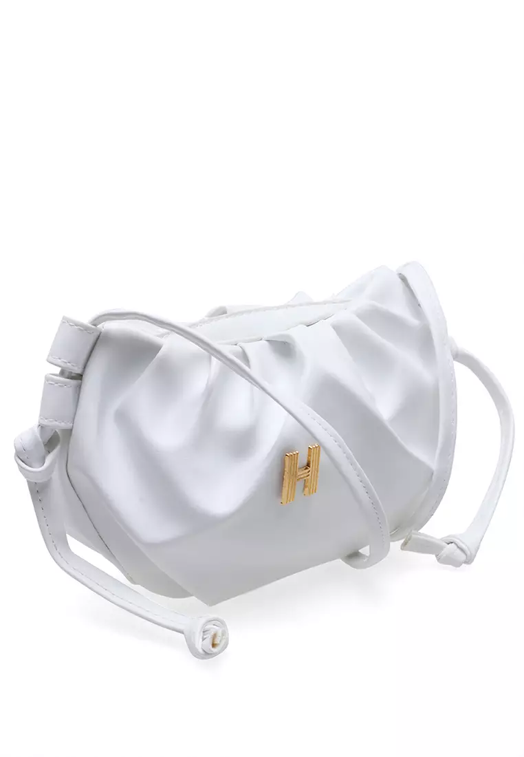 Werlyn Tas Selempang Wanita Croissant Casual Large Storage Material Leather Kulit ORIGINAL - White
