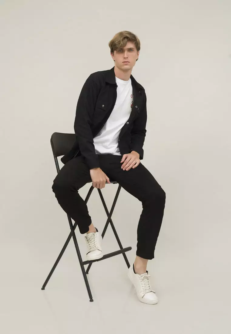 Jaket Pria Parka kanvas trucker unisex jacket hitam tiger houseofcuff