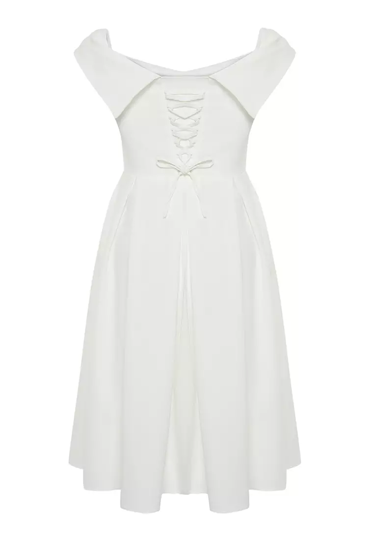 Plus Size Off Shoulder Midi Dress