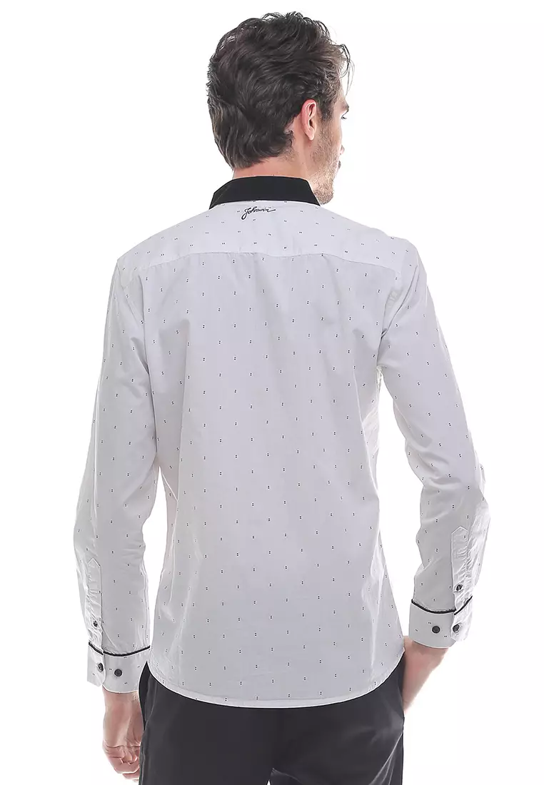 Johnwin - Kemeja Casual Lengan Panjang - Putih - ASH.670.K871.593.CLS